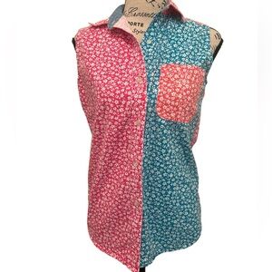 The Limited Pink and Blue Floral Sleeveless Top